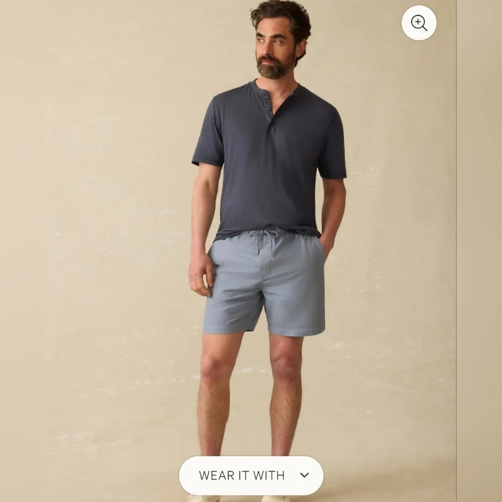 Faherty Essential Drawstring Short - Flintstone